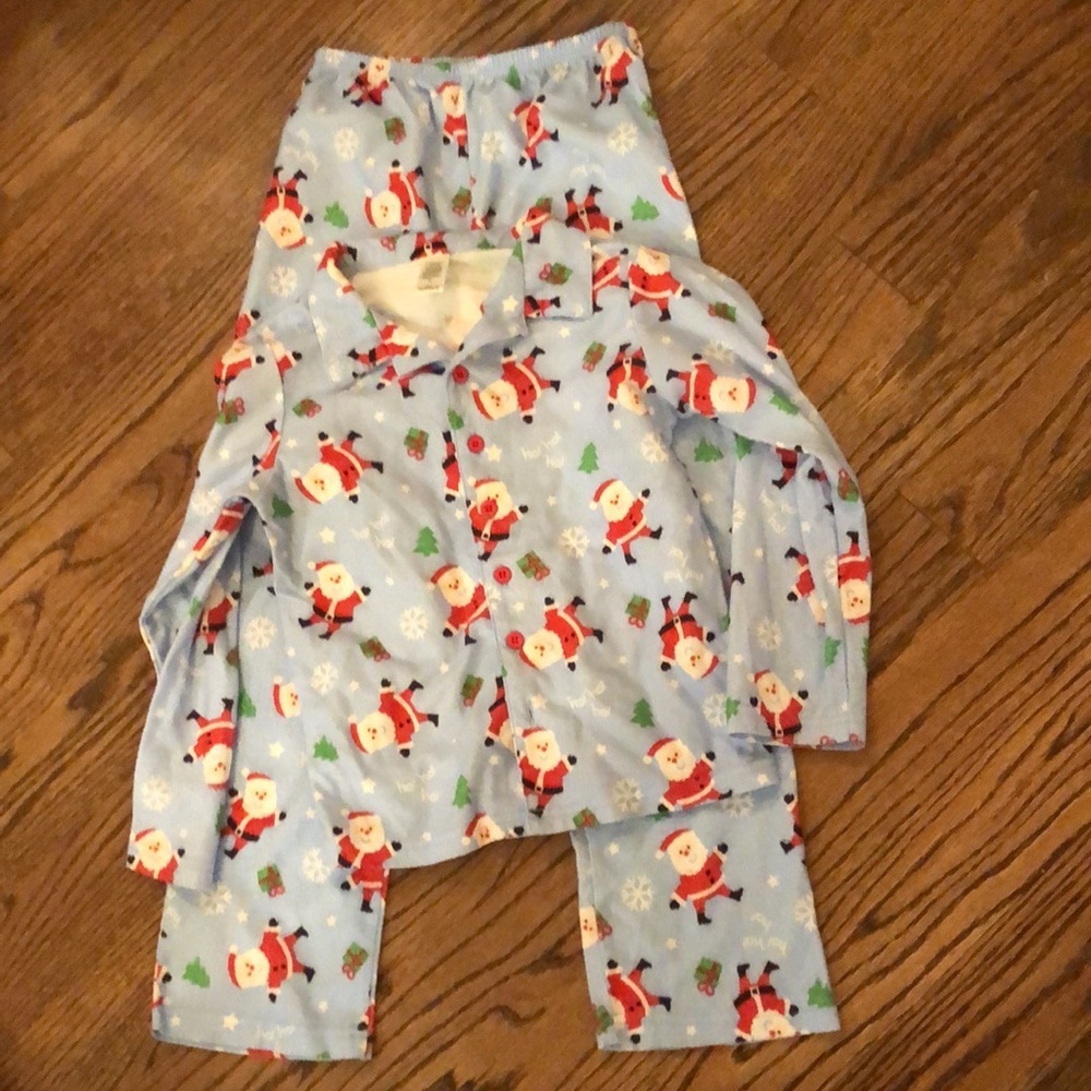 Little Me 2pc Flannel Santa pajama size 7